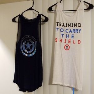 2 Captain America workout tanks